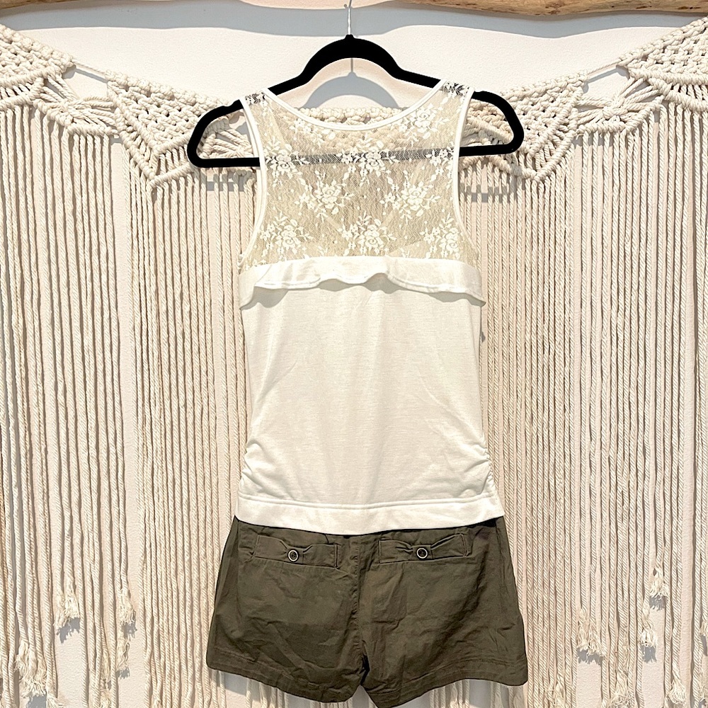 Rewind Lace Cargo Shorts Romper Size M - Picture 2 of 10
